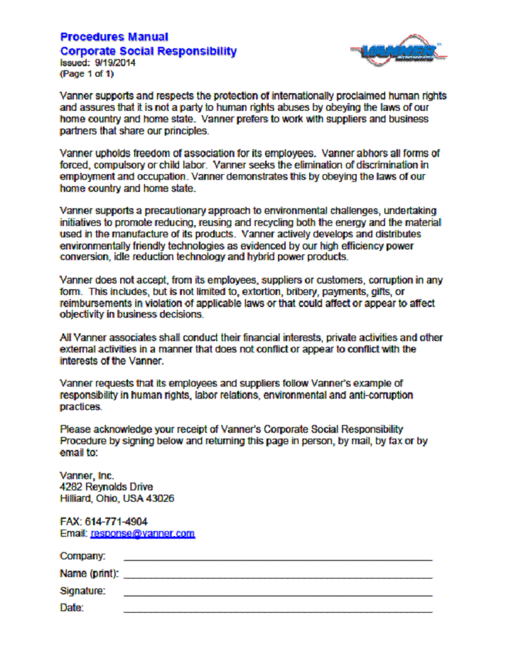 Corporate Social Responsibility Policy